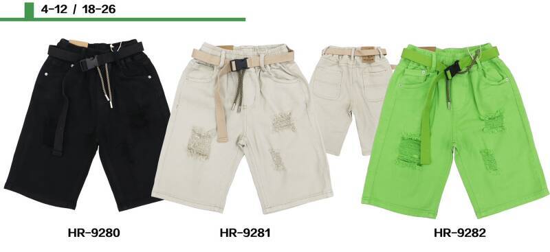 Spodenki chłopięca jeans Roz 4-12, Mix kolor Paczka 10 szt